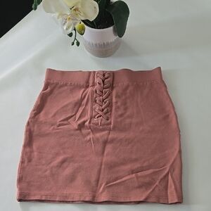 Lace-Up Pink Skirt